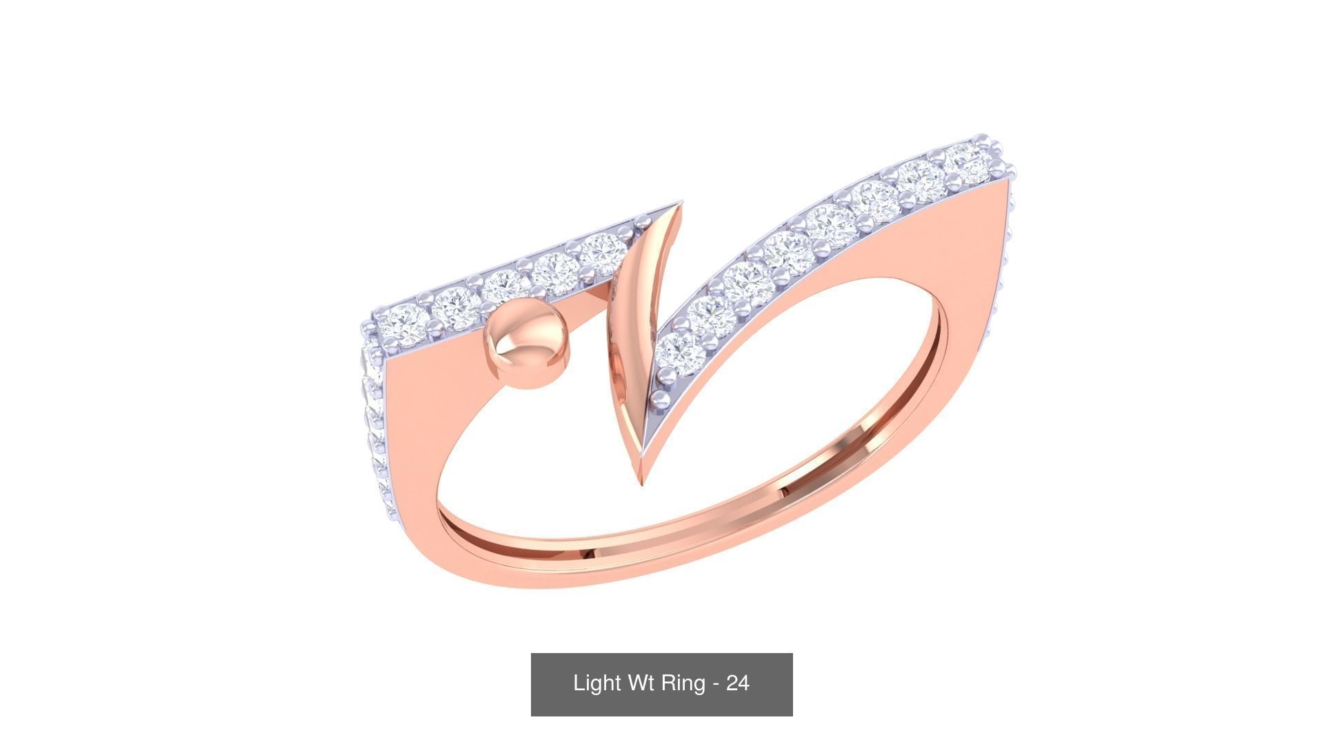 100 Light Wt Minimalist Diamond Ring 3D Model Collection_90