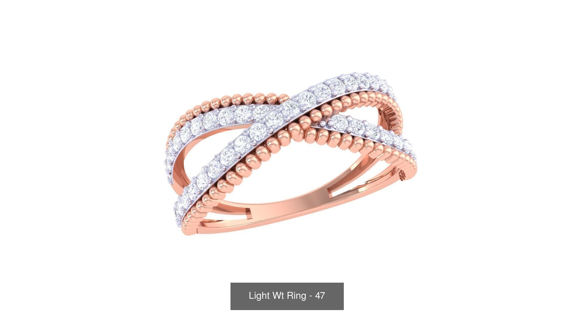 100 Light Wt Minimalist Diamond Ring 3D Model Collection_66