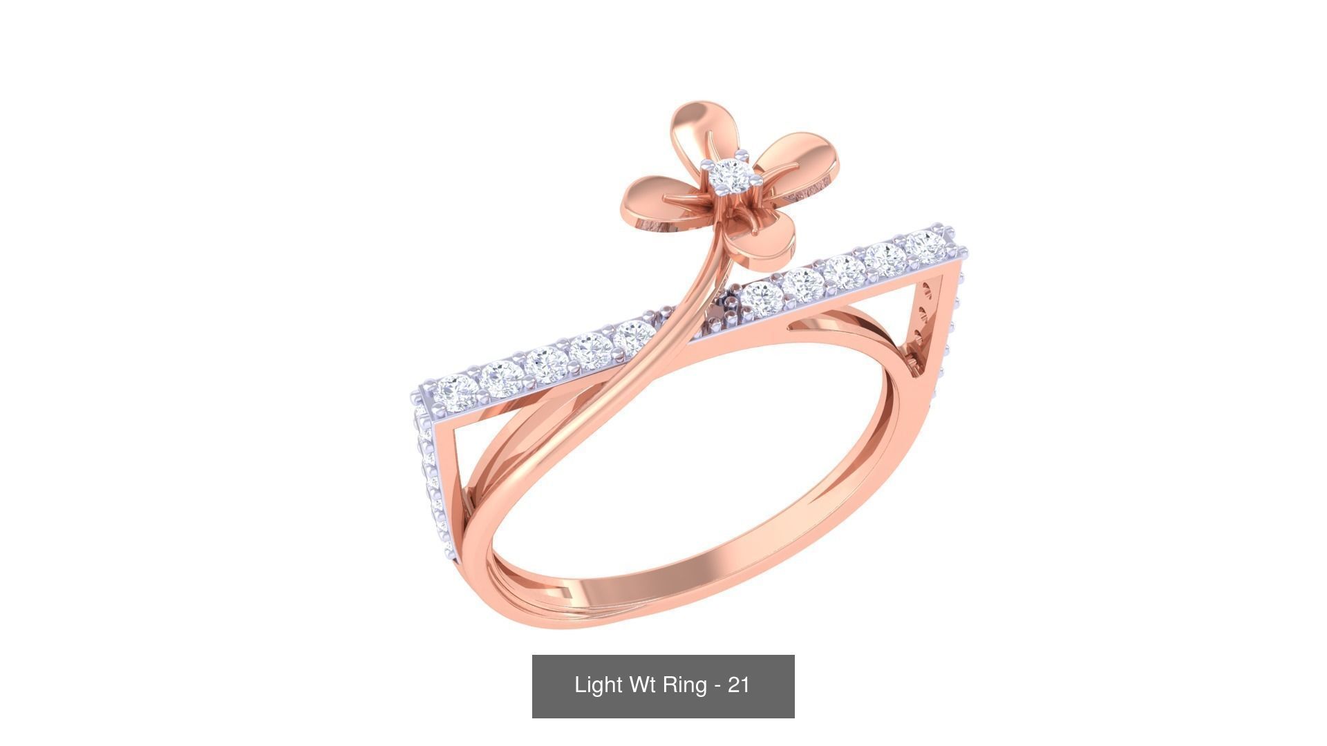 100 Light Wt Minimalist Diamond Ring 3D Model Collection_93
