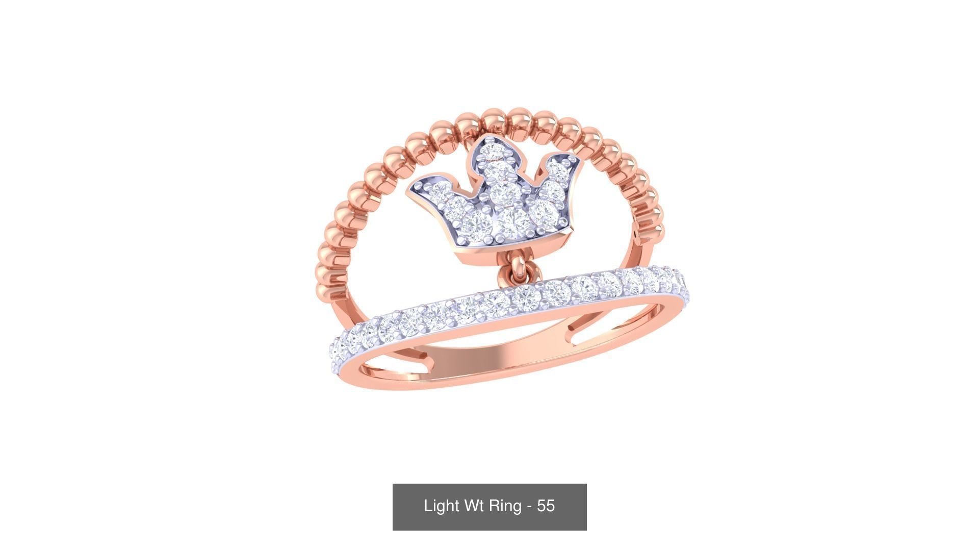 100 Light Wt Minimalist Diamond Ring 3D Model Collection_57