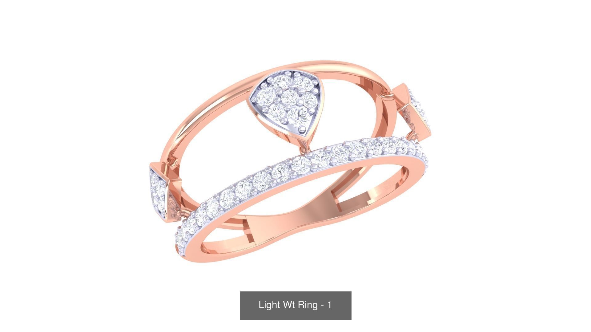 100 Light Wt Minimalist Diamond Ring 3D Model Collection_8