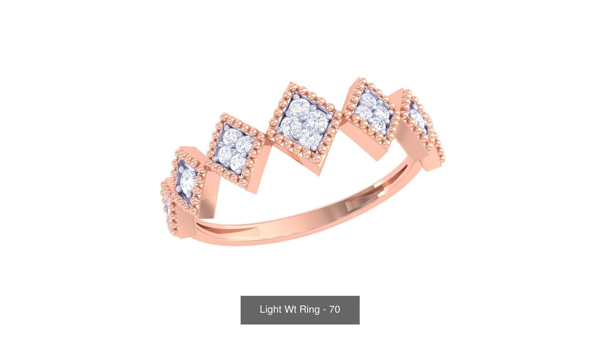 100 Light Wt Minimalist Diamond Ring 3D Model Collection_40