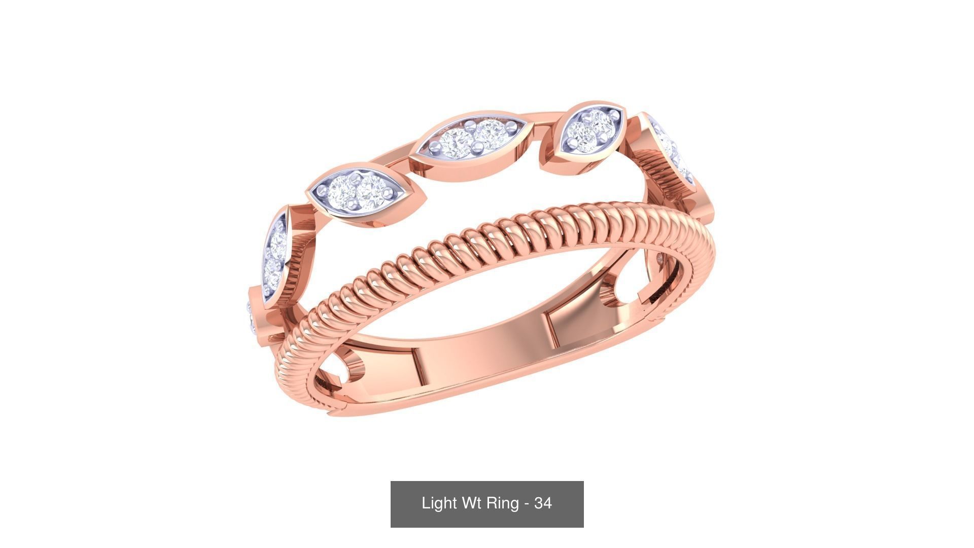 100 Light Wt Minimalist Diamond Ring 3D Model Collection_80