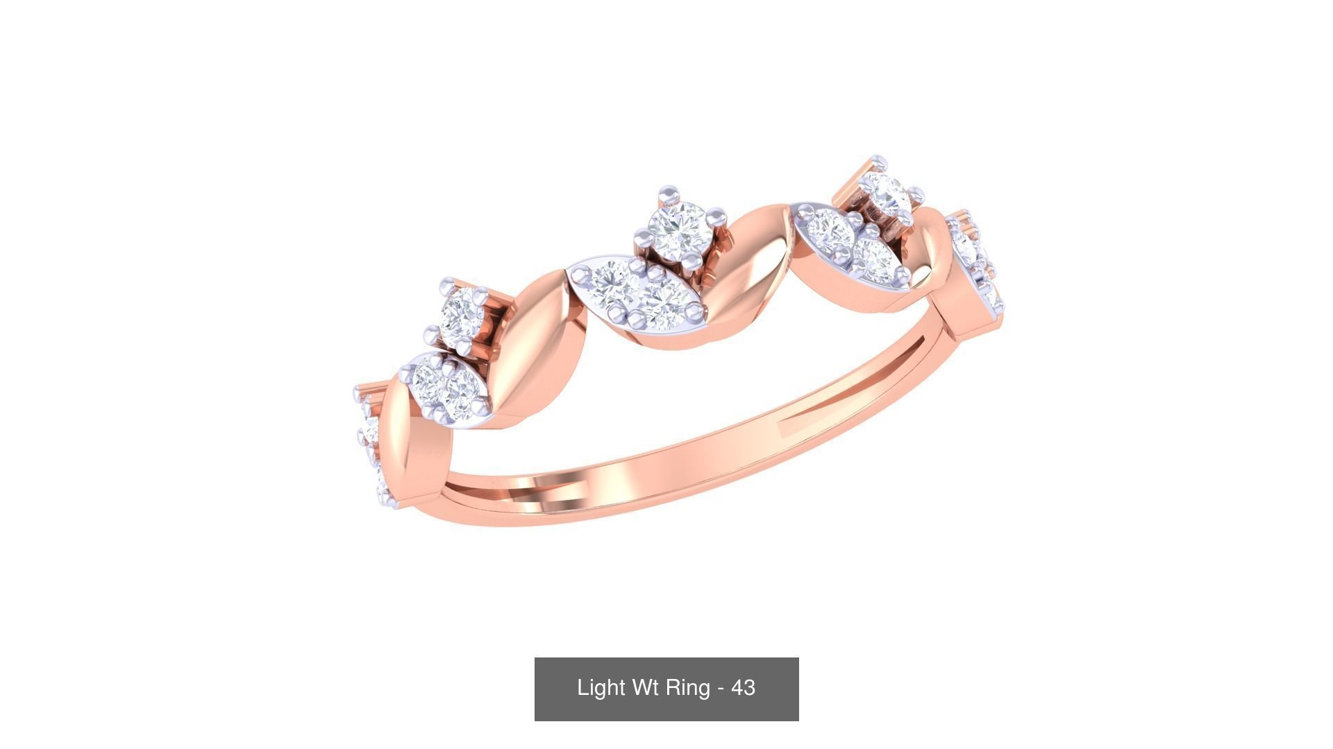 100 Light Wt Minimalist Diamond Ring 3D Model Collection_70