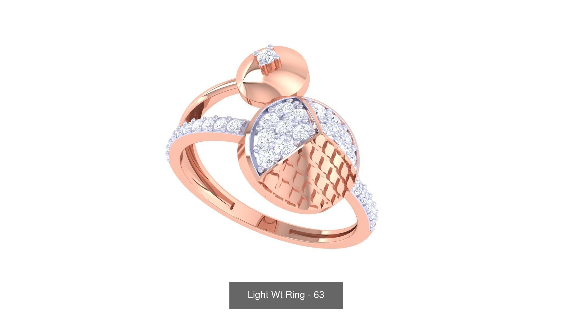 100 Light Wt Minimalist Diamond Ring 3D Model Collection_48