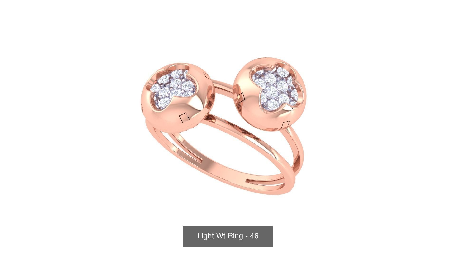 100 Light Wt Minimalist Diamond Ring 3D Model Collection_67