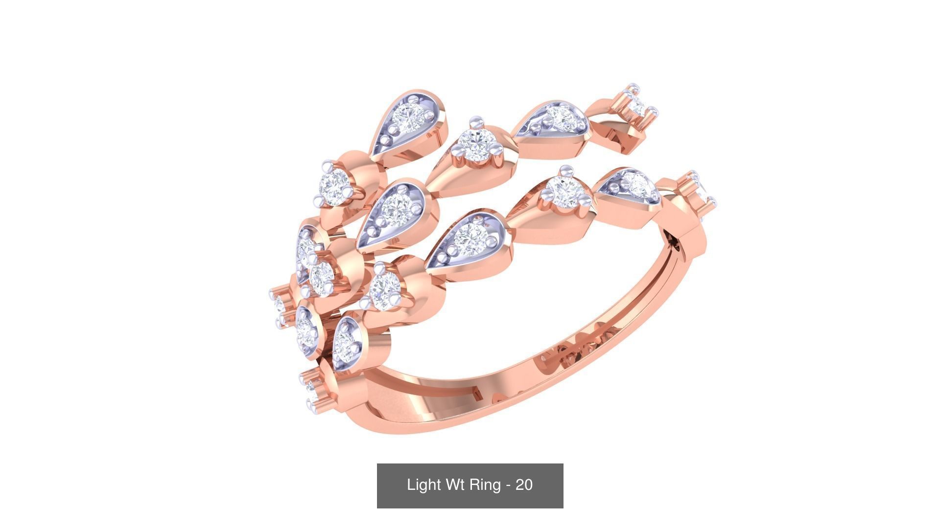 100 Light Wt Minimalist Diamond Ring 3D Model Collection_94