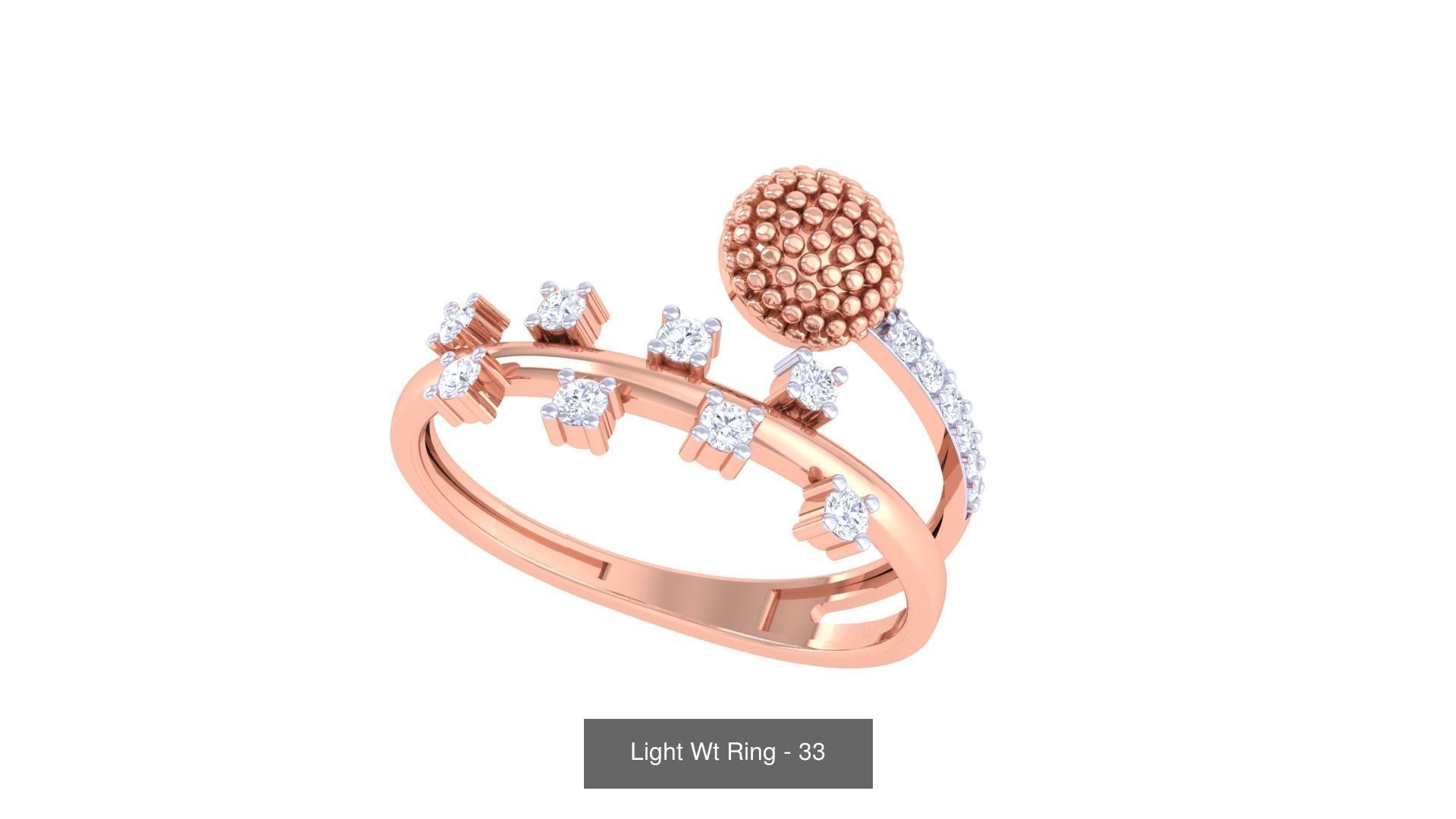 100 Light Wt Minimalist Diamond Ring 3D Model Collection_81