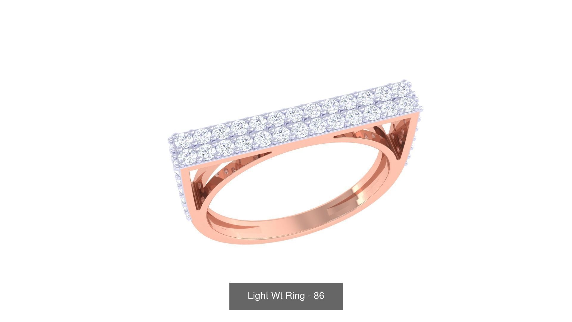 100 Light Wt Minimalist Diamond Ring 3D Model Collection_23