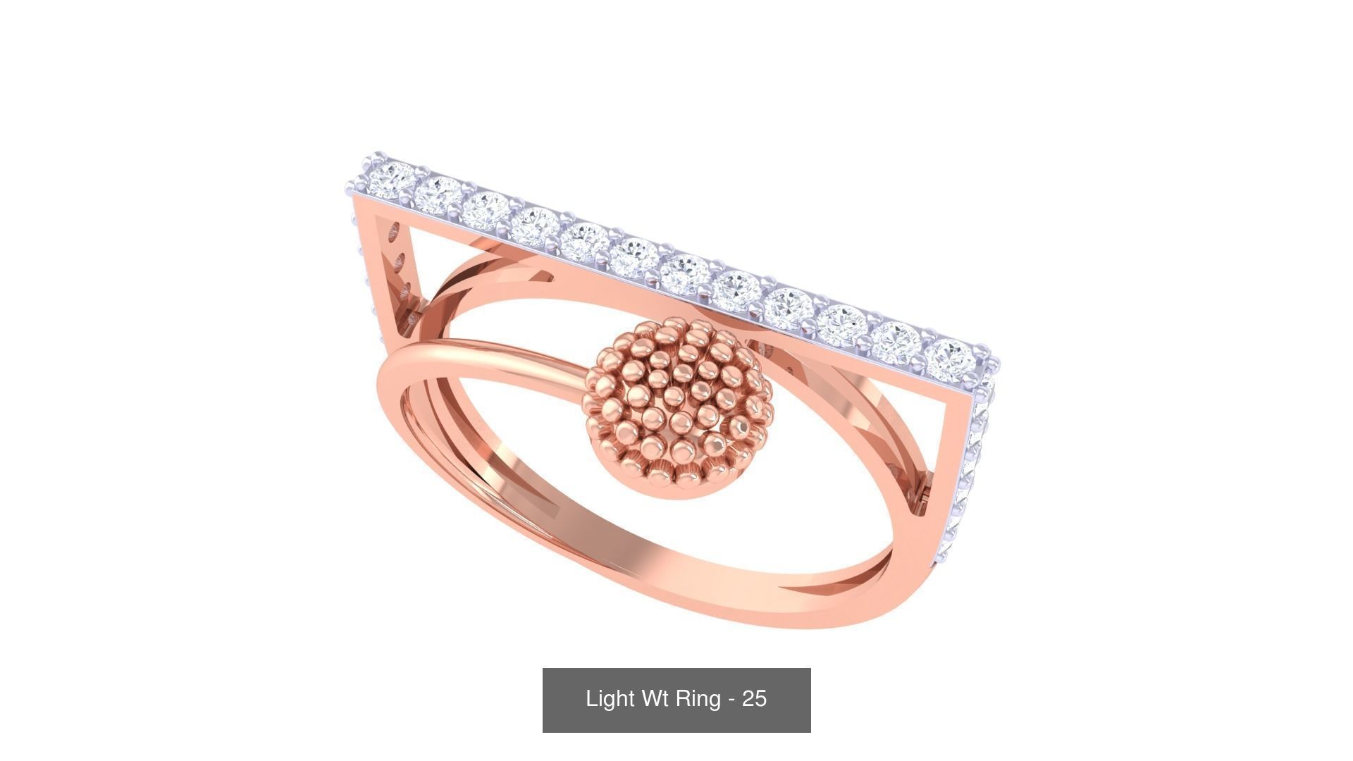 100 Light Wt Minimalist Diamond Ring 3D Model Collection_89