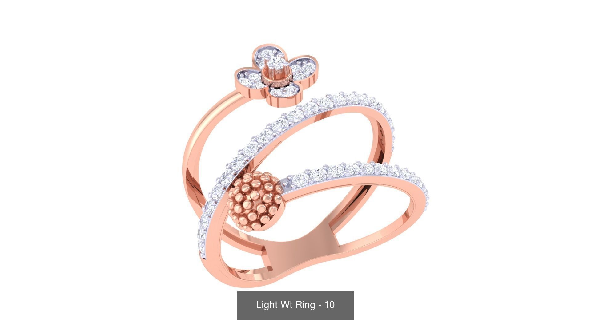 100 Light Wt Minimalist Diamond Ring 3D Model Collection_105