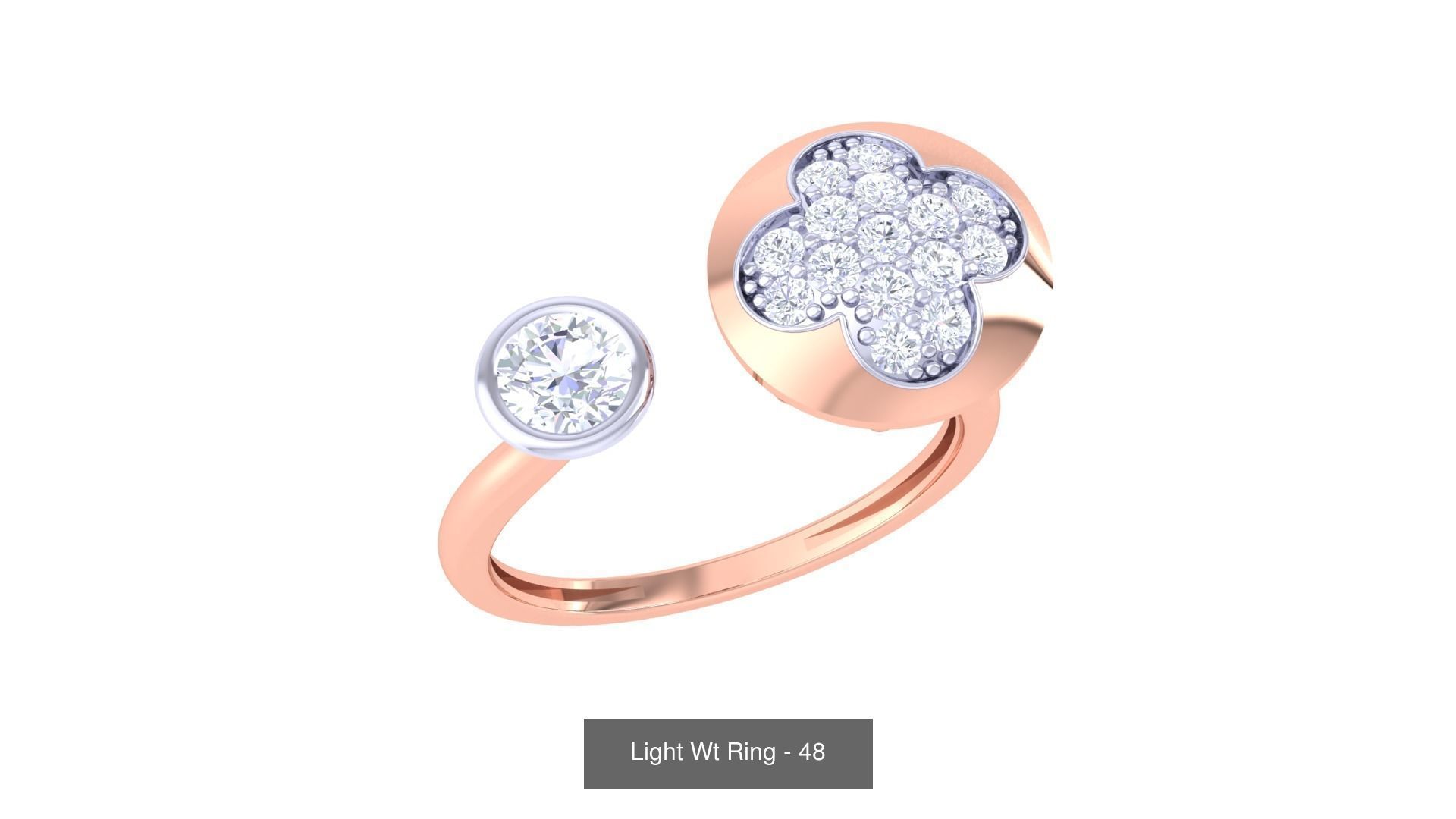100 Light Wt Minimalist Diamond Ring 3D Model Collection_65