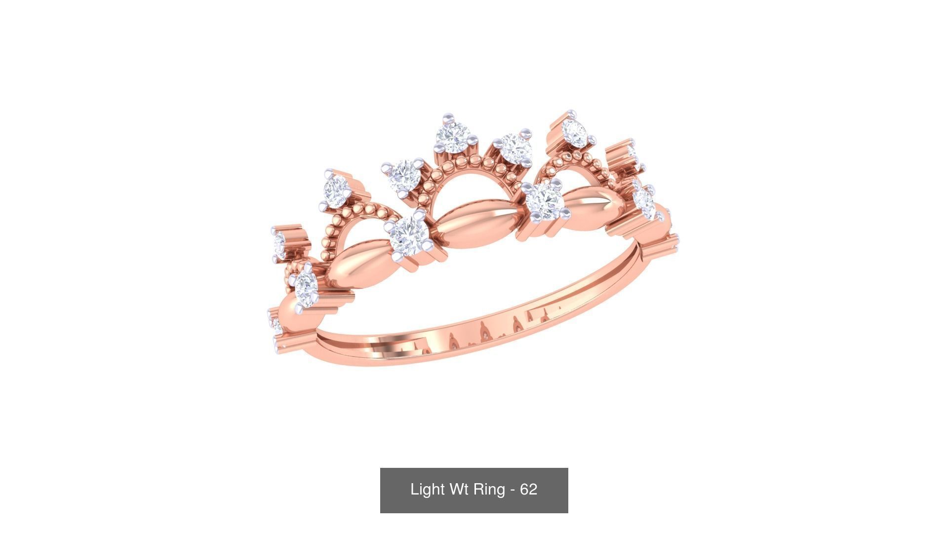100 Light Wt Minimalist Diamond Ring 3D Model Collection_49