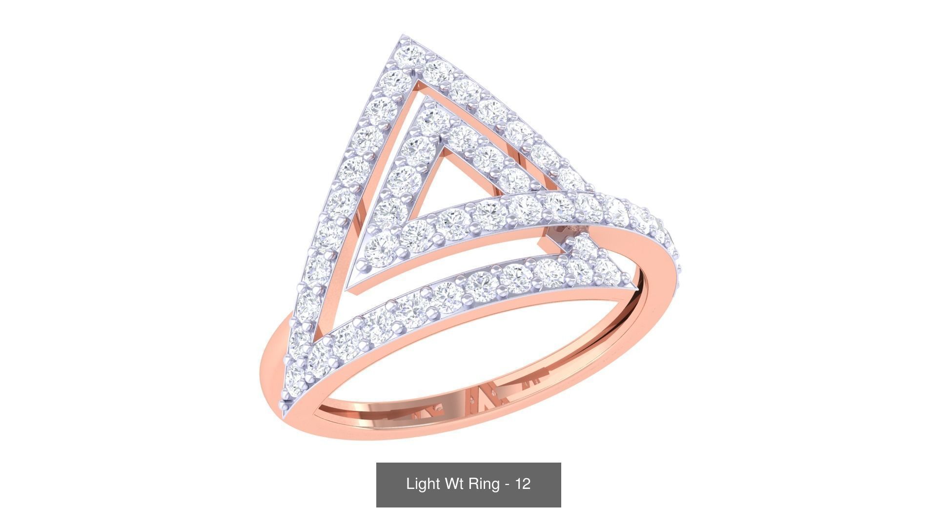 100 Light Wt Minimalist Diamond Ring 3D Model Collection_102