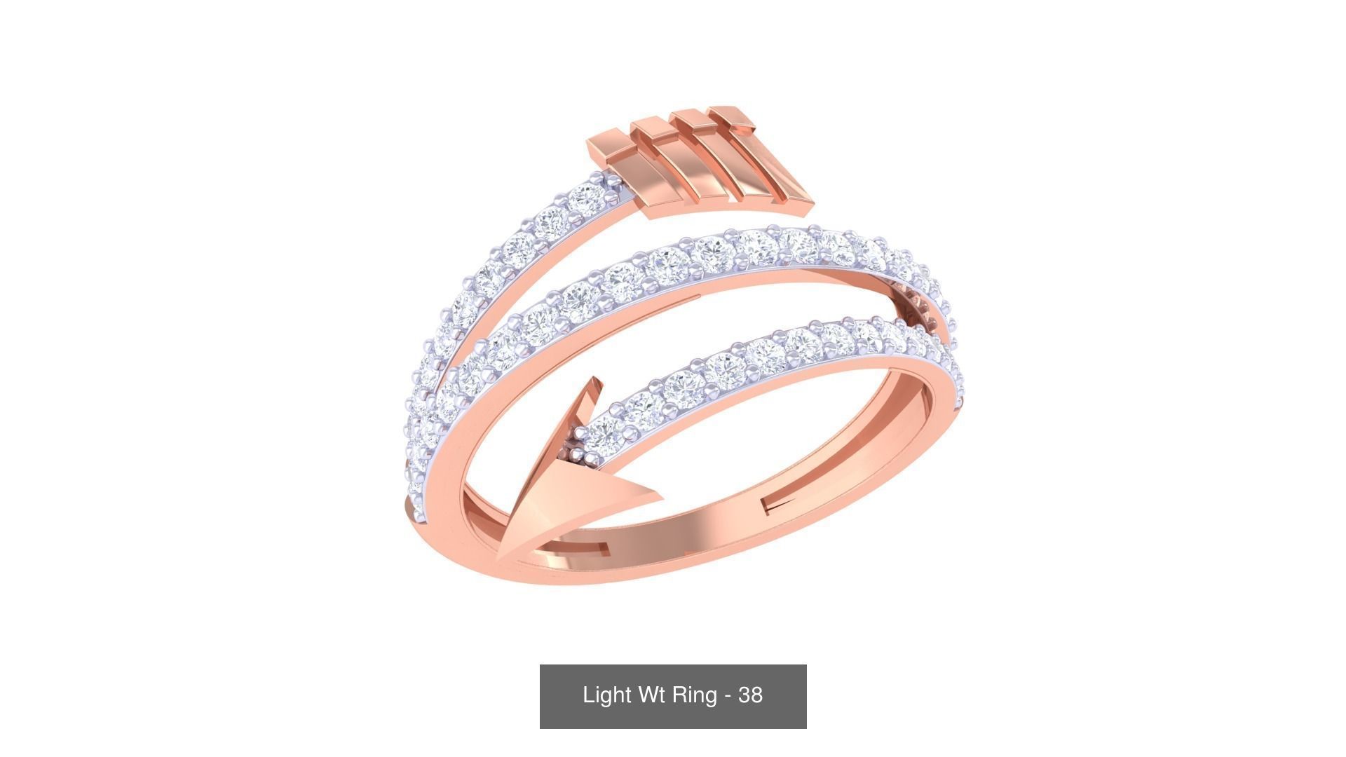 100 Light Wt Minimalist Diamond Ring 3D Model Collection_77