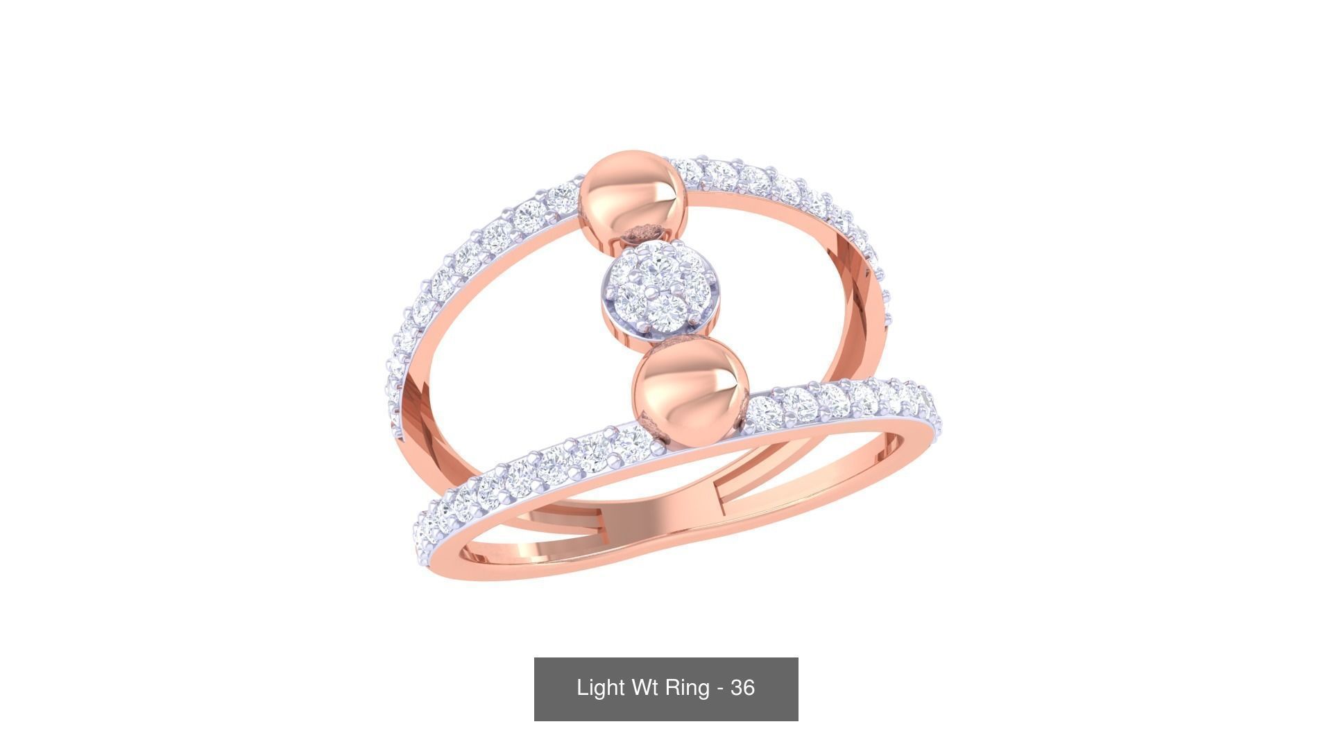 100 Light Wt Minimalist Diamond Ring 3D Model Collection_78