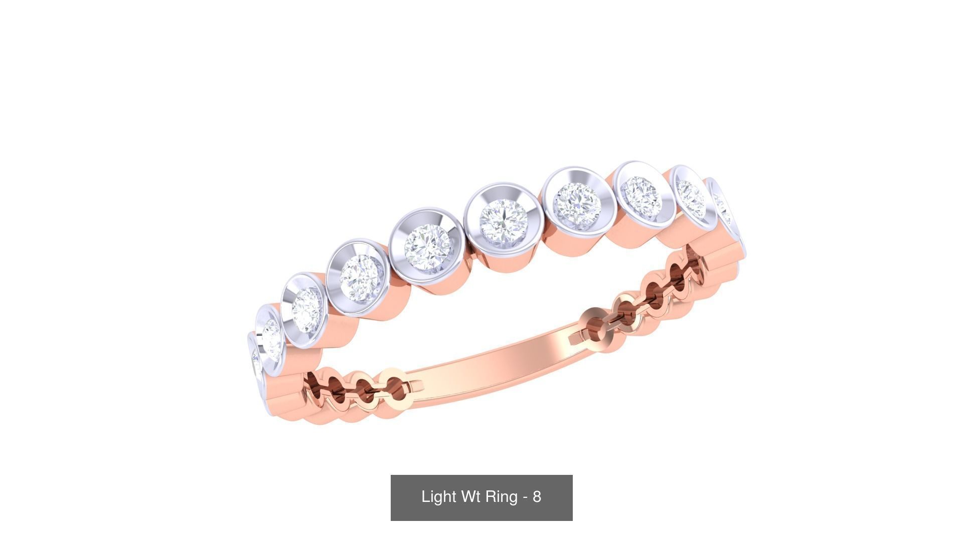 100 Light Wt Minimalist Diamond Ring 3D Model Collection_30