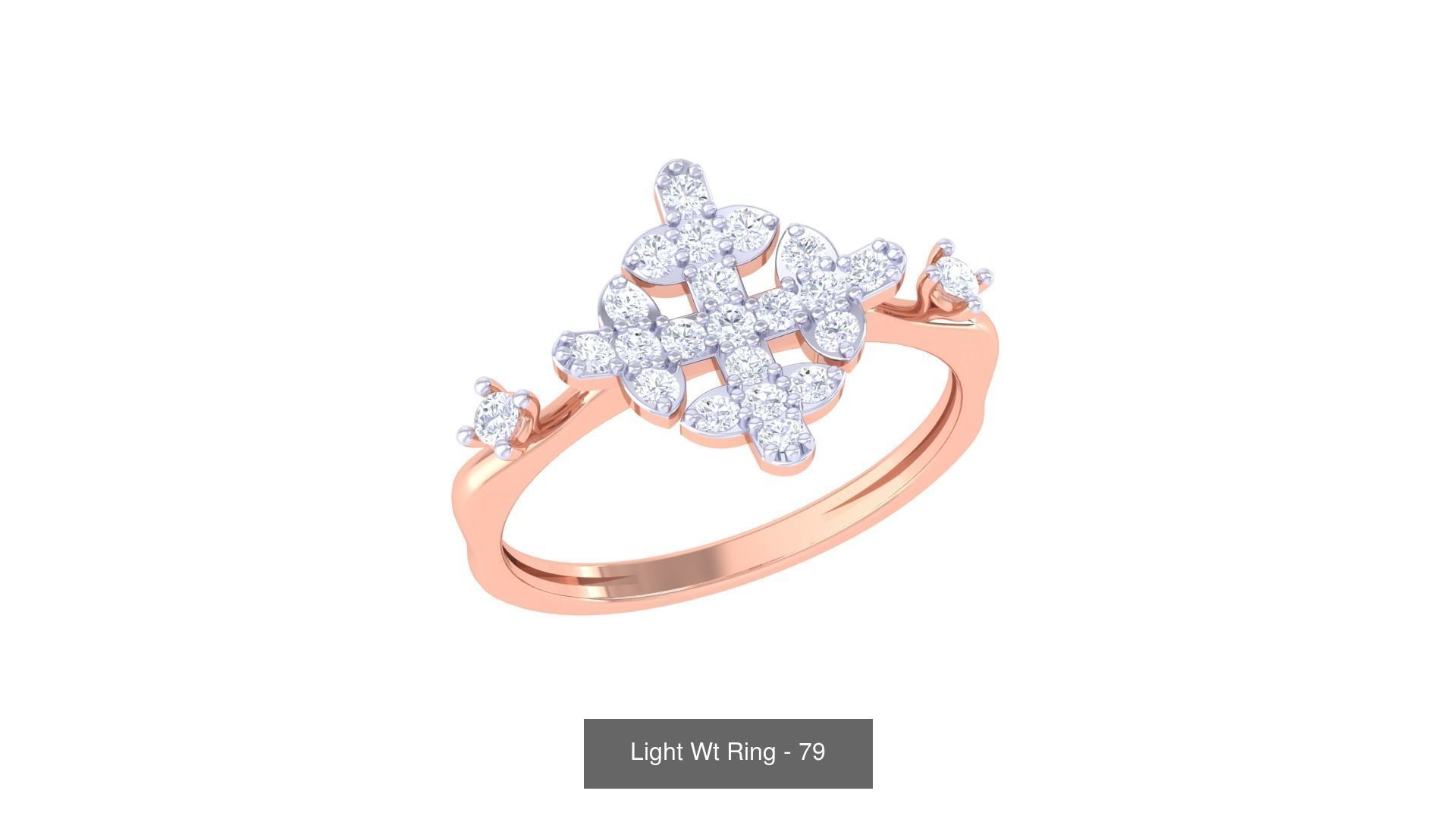 100 Light Wt Minimalist Diamond Ring 3D Model Collection_31