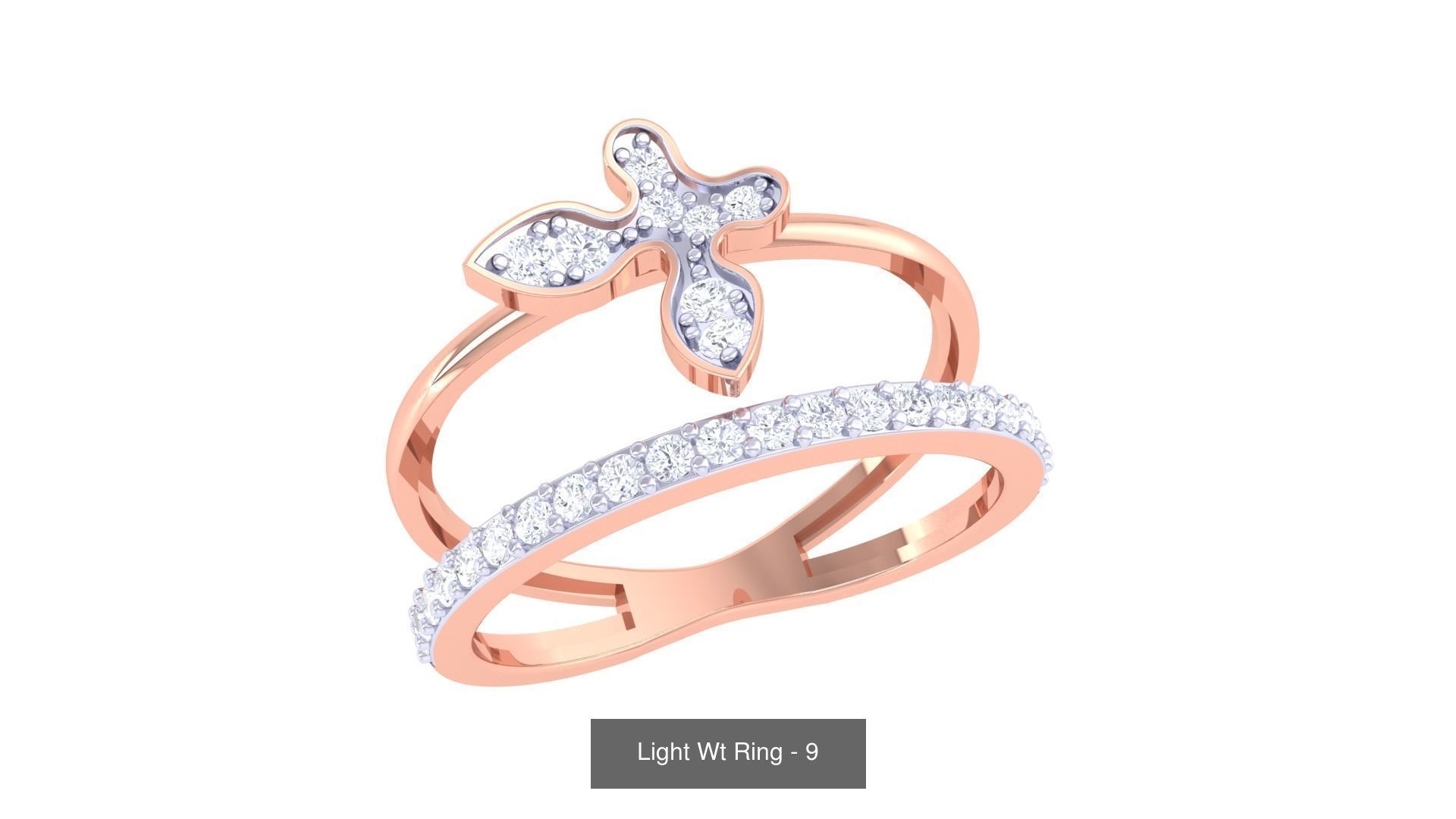 100 Light Wt Minimalist Diamond Ring 3D Model Collection_19