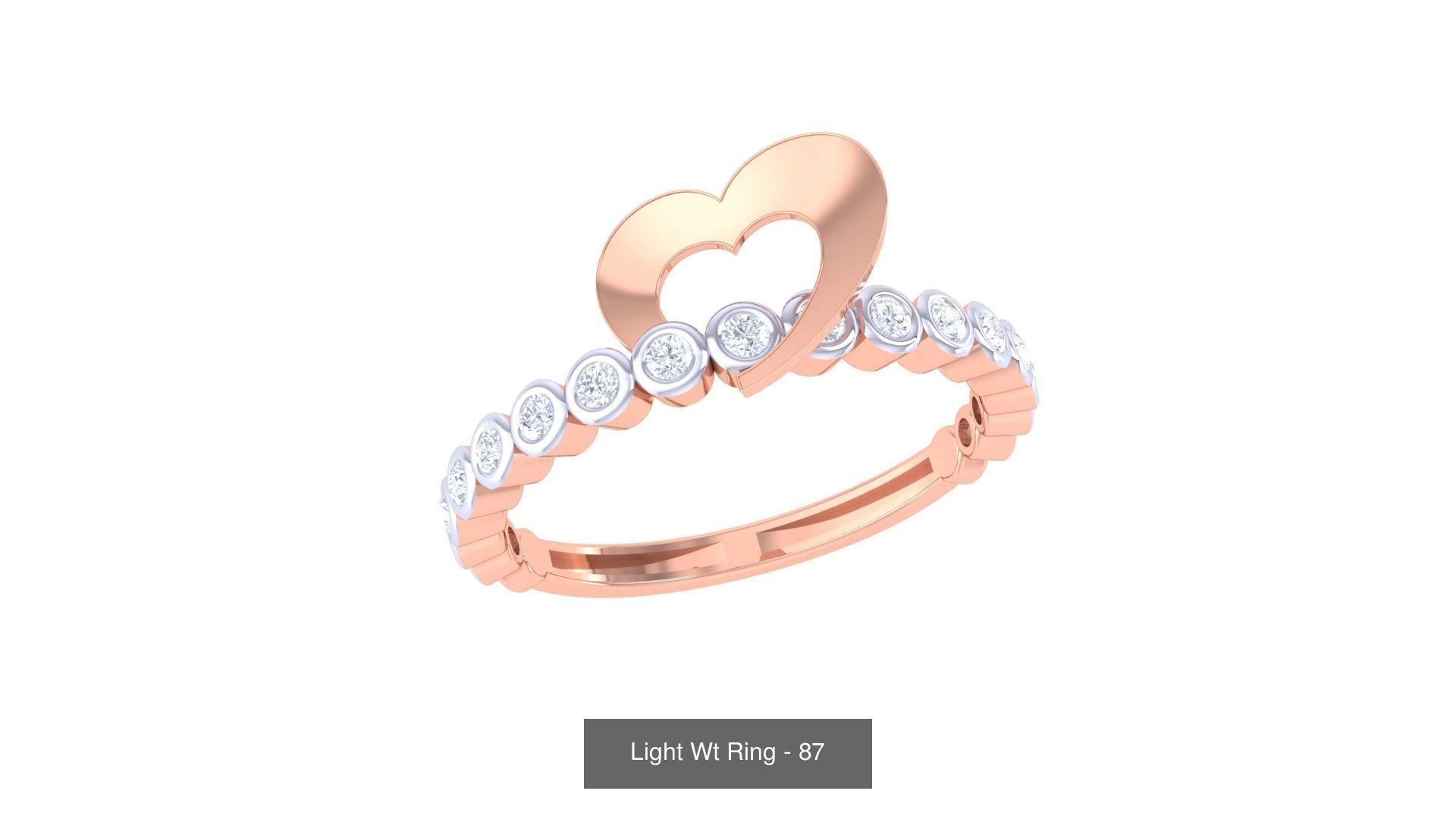 100 Light Wt Minimalist Diamond Ring 3D Model Collection_22