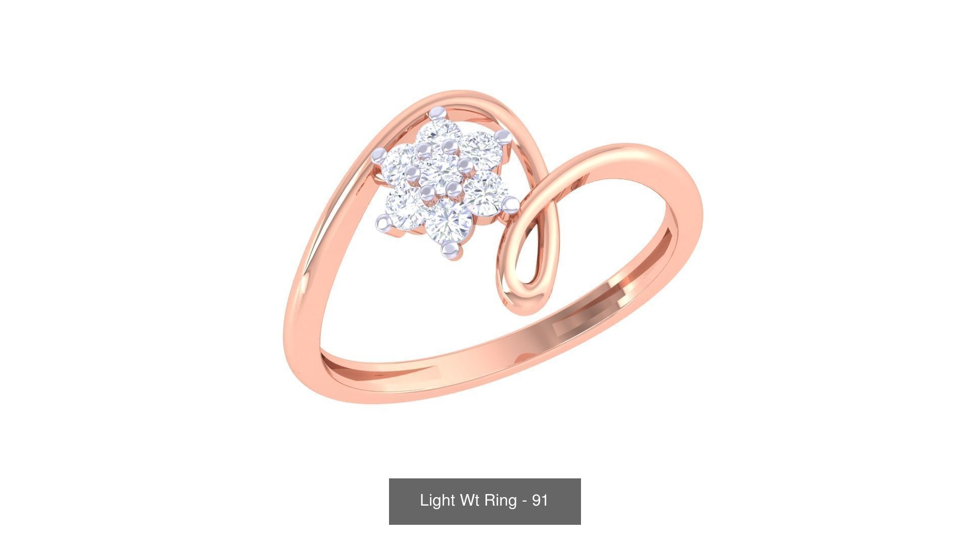 100 Light Wt Minimalist Diamond Ring 3D Model Collection_17