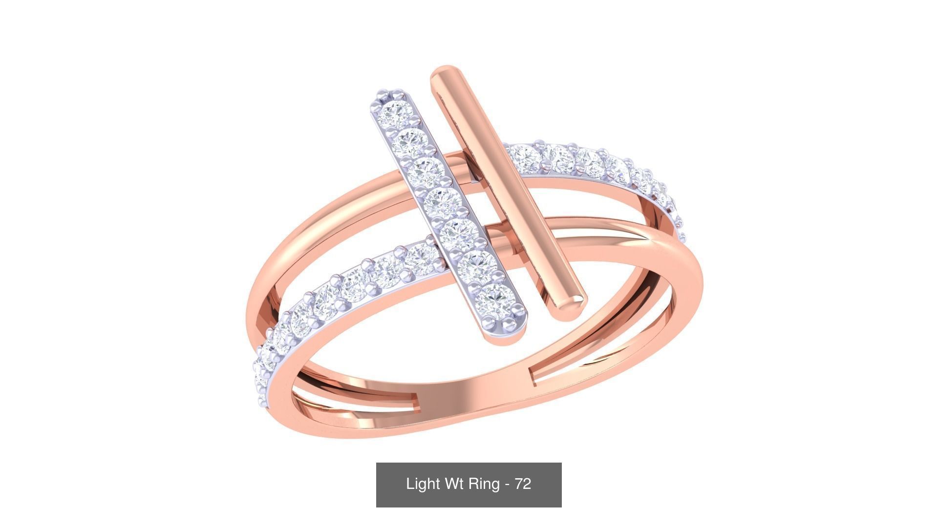100 Light Wt Minimalist Diamond Ring 3D Model Collection_38