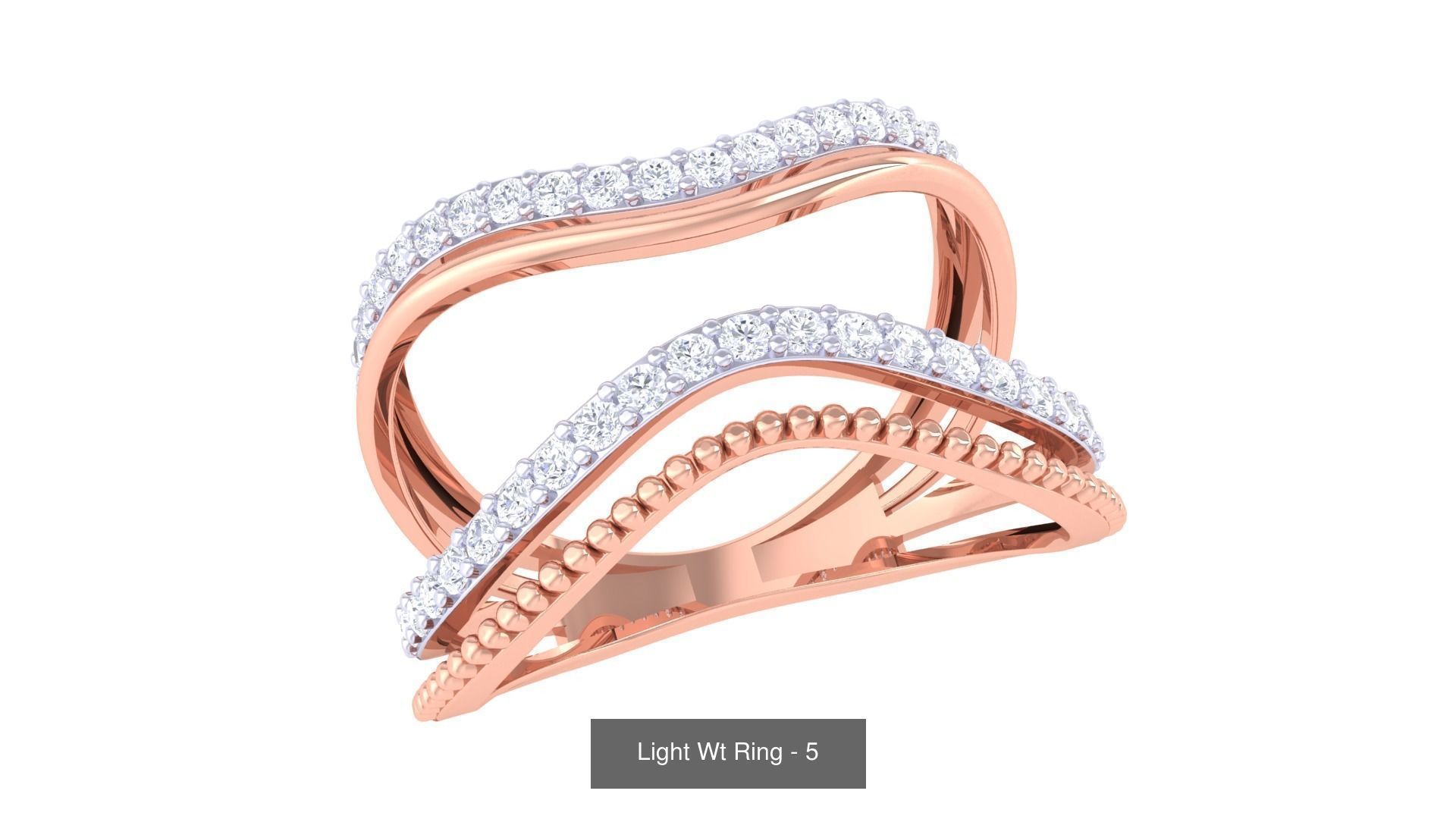 100 Light Wt Minimalist Diamond Ring 3D Model Collection_63