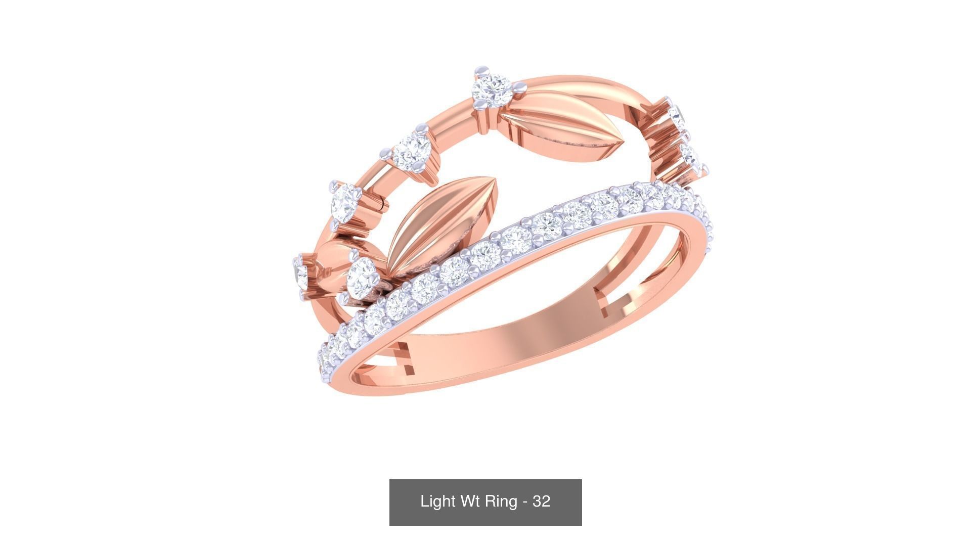 100 Light Wt Minimalist Diamond Ring 3D Model Collection_82