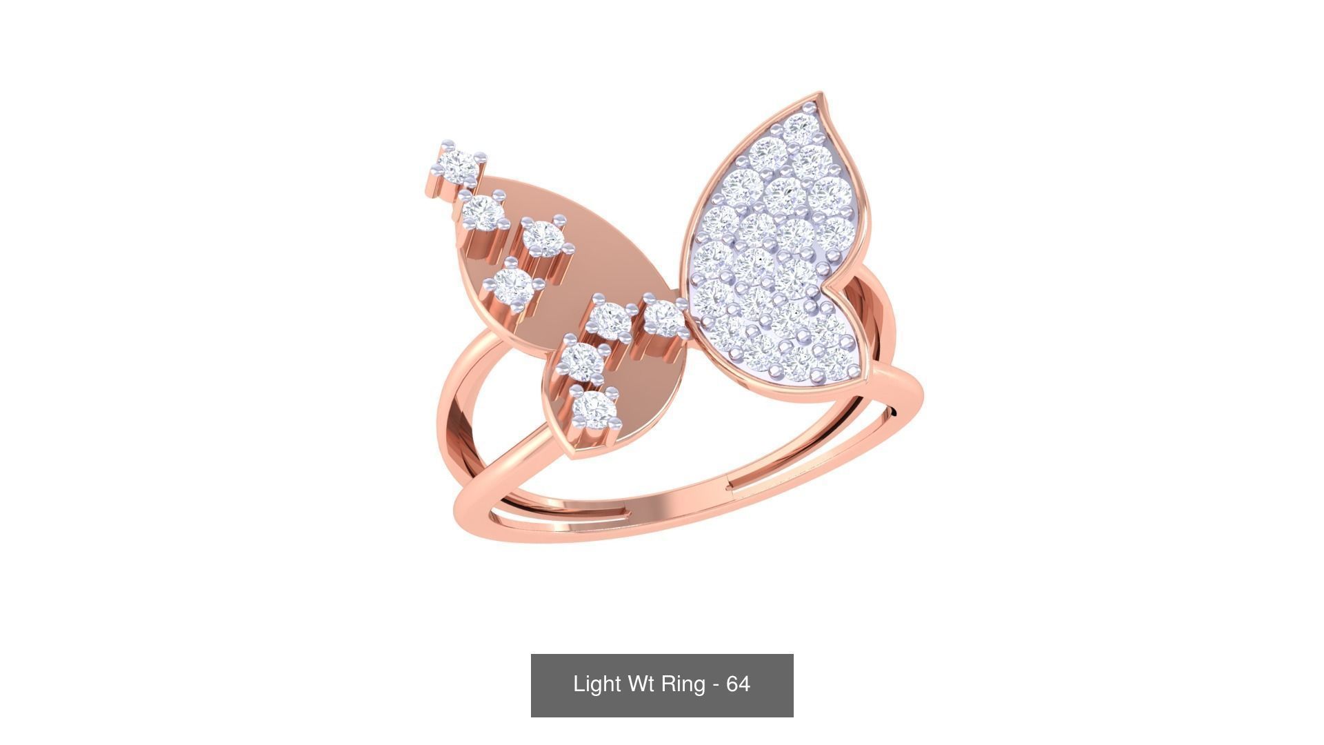 100 Light Wt Minimalist Diamond Ring 3D Model Collection_47