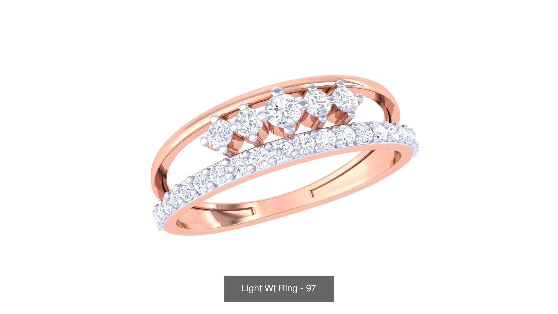 100 Light Wt Minimalist Diamond Ring 3D Model Collection_11