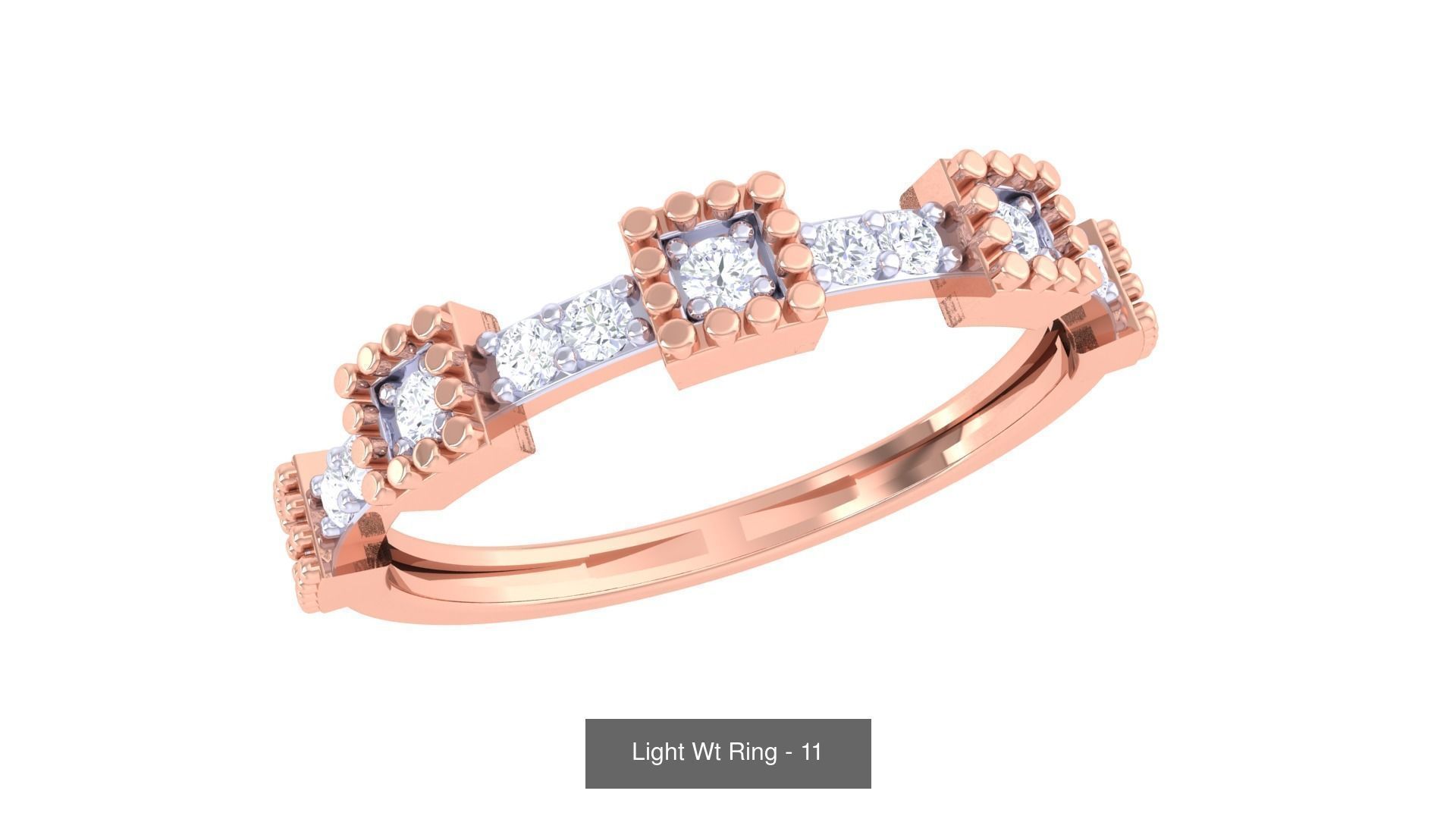 100 Light Wt Minimalist Diamond Ring 3D Model Collection_103