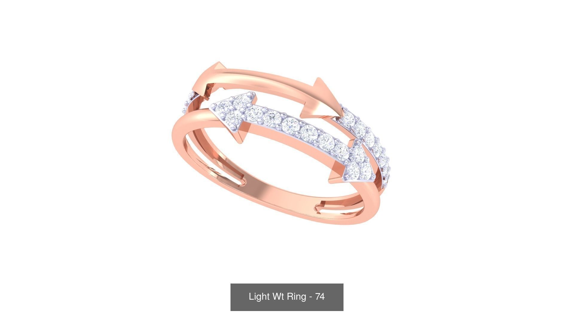 100 Light Wt Minimalist Diamond Ring 3D Model Collection_36