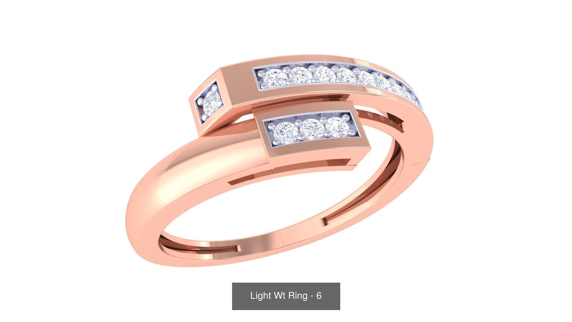 100 Light Wt Minimalist Diamond Ring 3D Model Collection_52