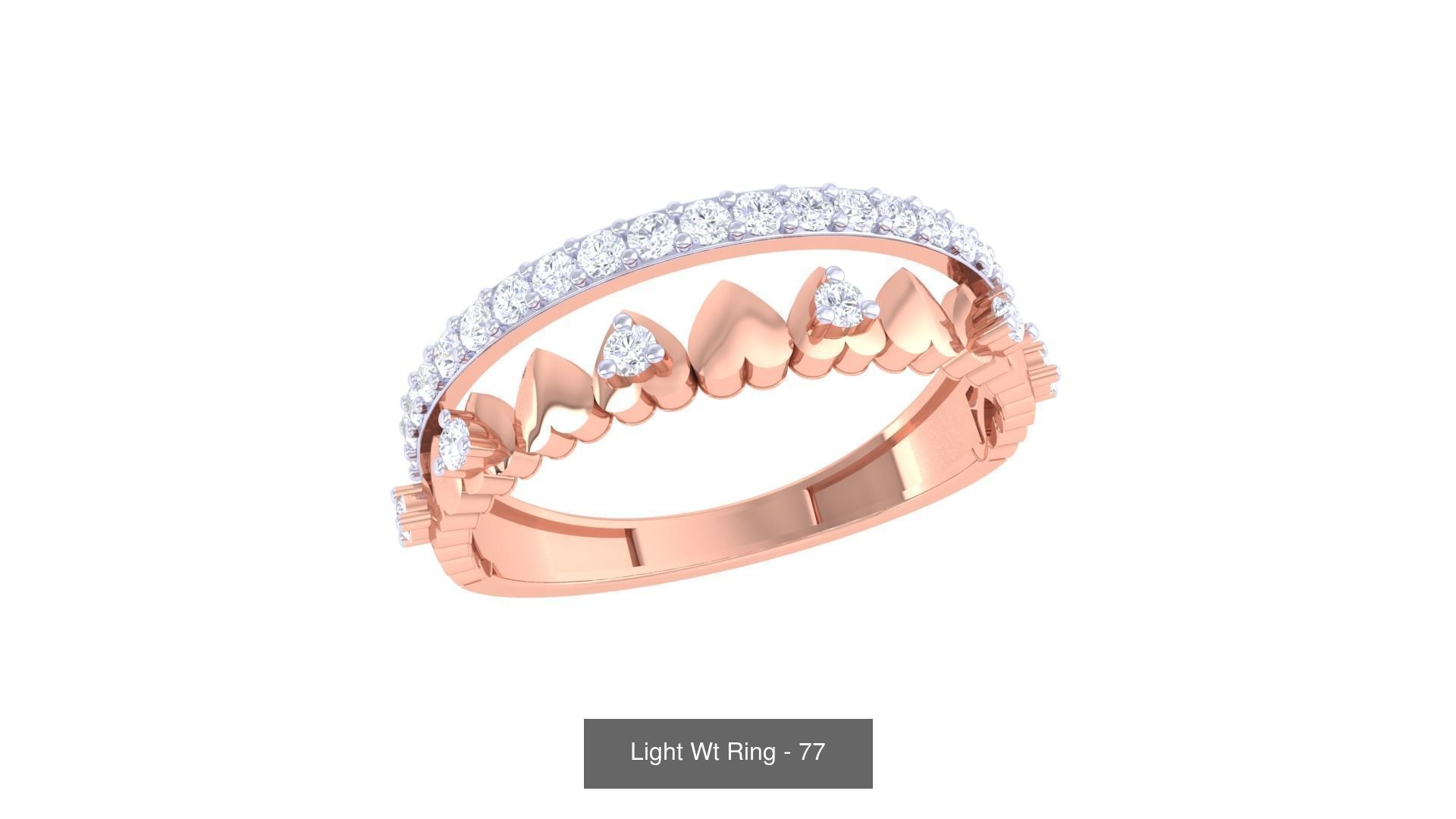 100 Light Wt Minimalist Diamond Ring 3D Model Collection_33