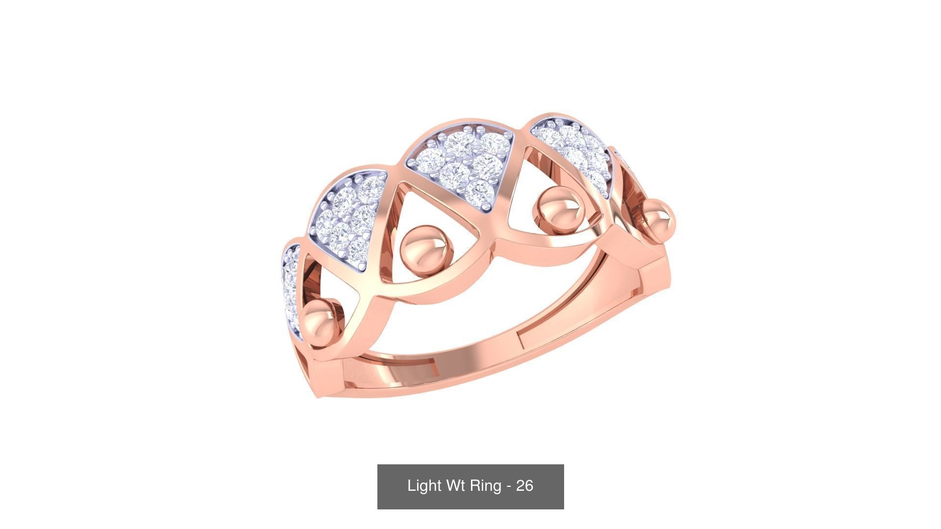 100 Light Wt Minimalist Diamond Ring 3D Model Collection_88