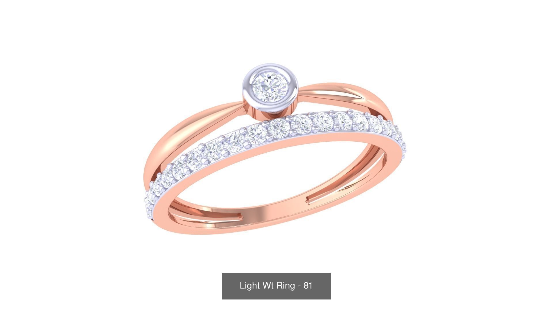 100 Light Wt Minimalist Diamond Ring 3D Model Collection_28