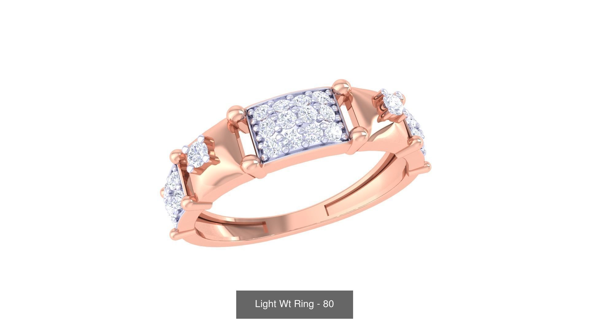 100 Light Wt Minimalist Diamond Ring 3D Model Collection_29