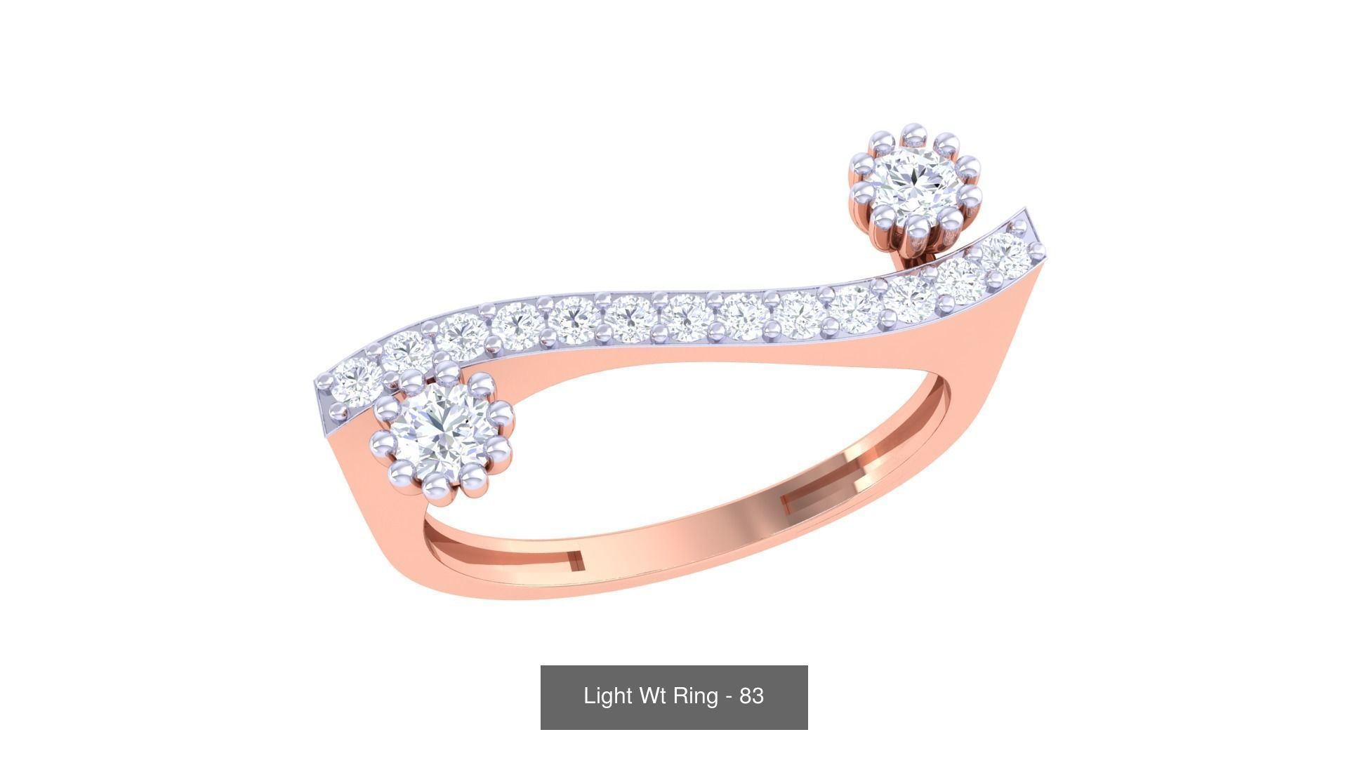 100 Light Wt Minimalist Diamond Ring 3D Model Collection_26