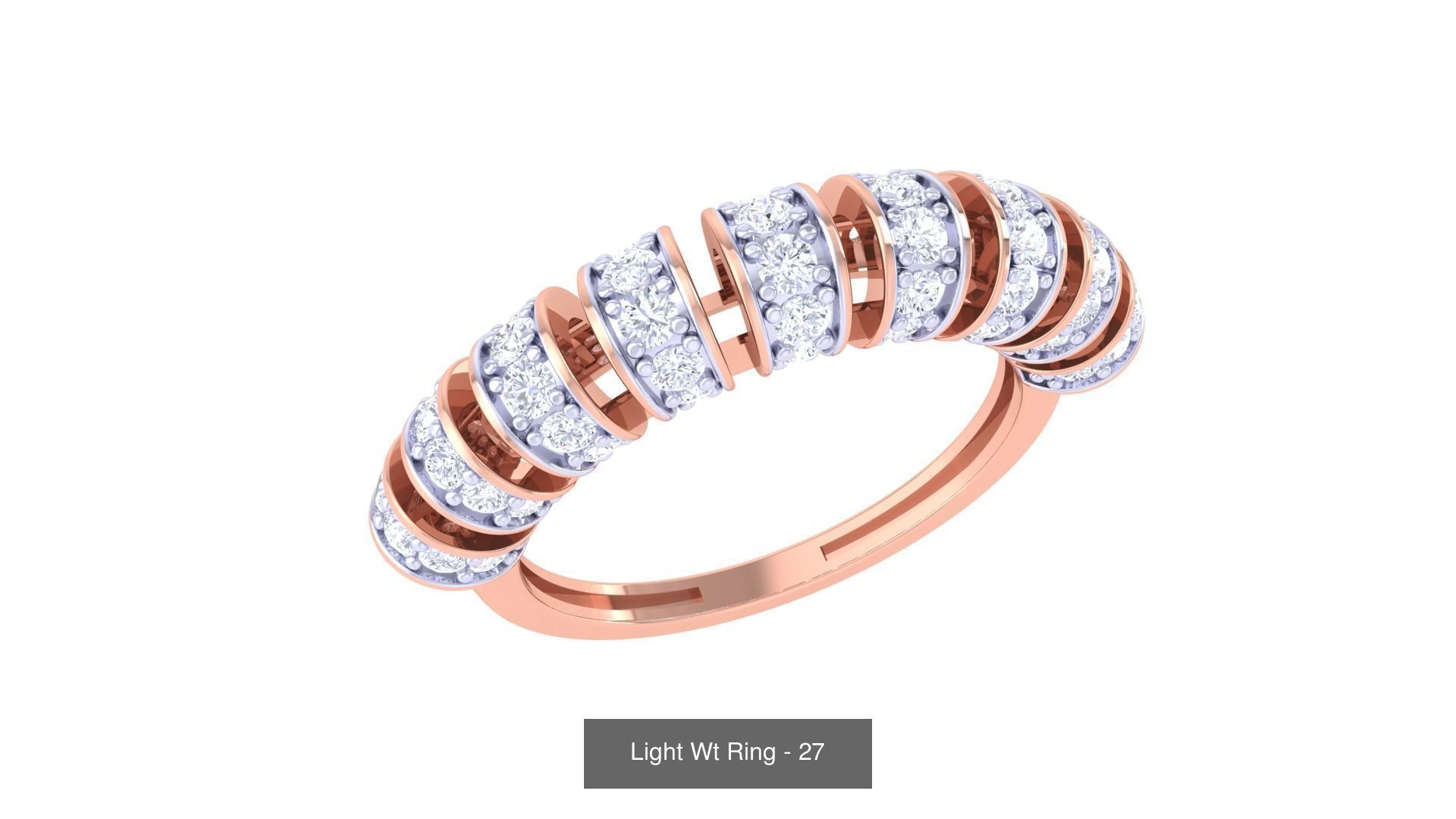 100 Light Wt Minimalist Diamond Ring 3D Model Collection_87