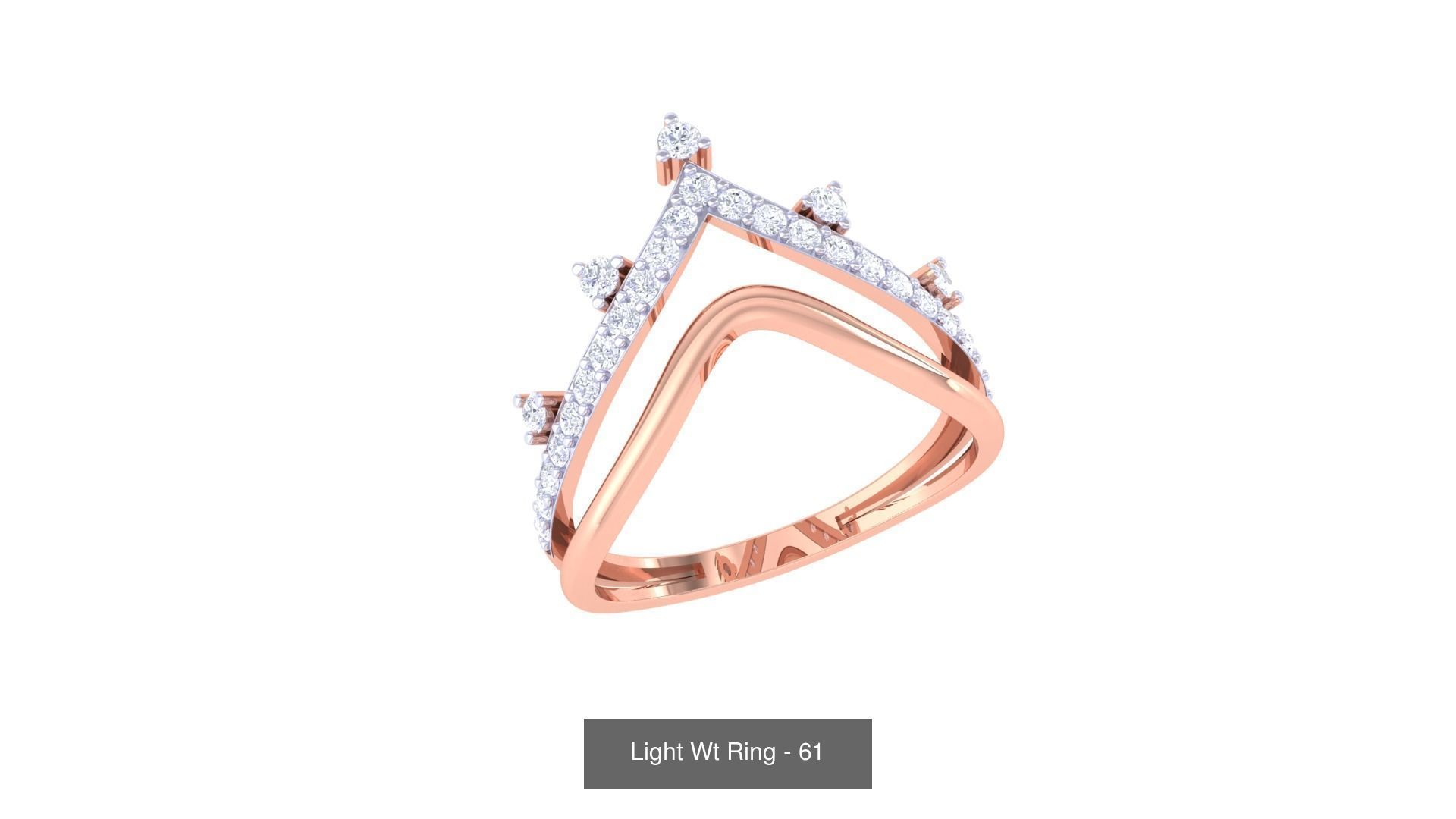 100 Light Wt Minimalist Diamond Ring 3D Model Collection_50