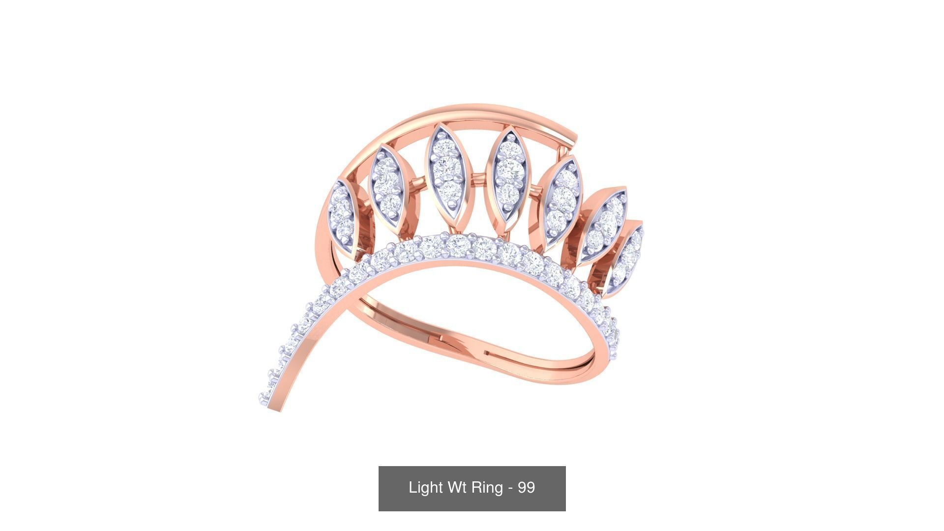100 Light Wt Minimalist Diamond Ring 3D Model Collection_9