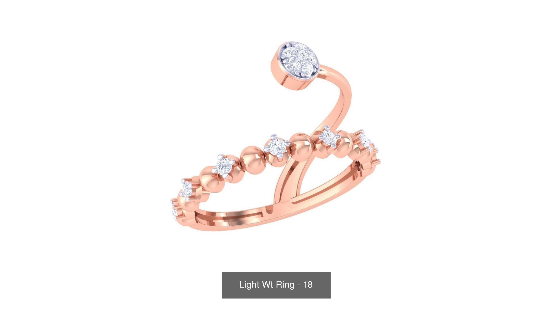 100 Light Wt Minimalist Diamond Ring 3D Model Collection_96