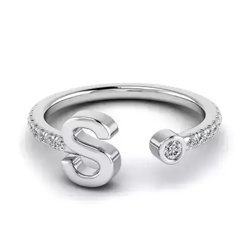 Jewelry alphabet ring S 3D print model