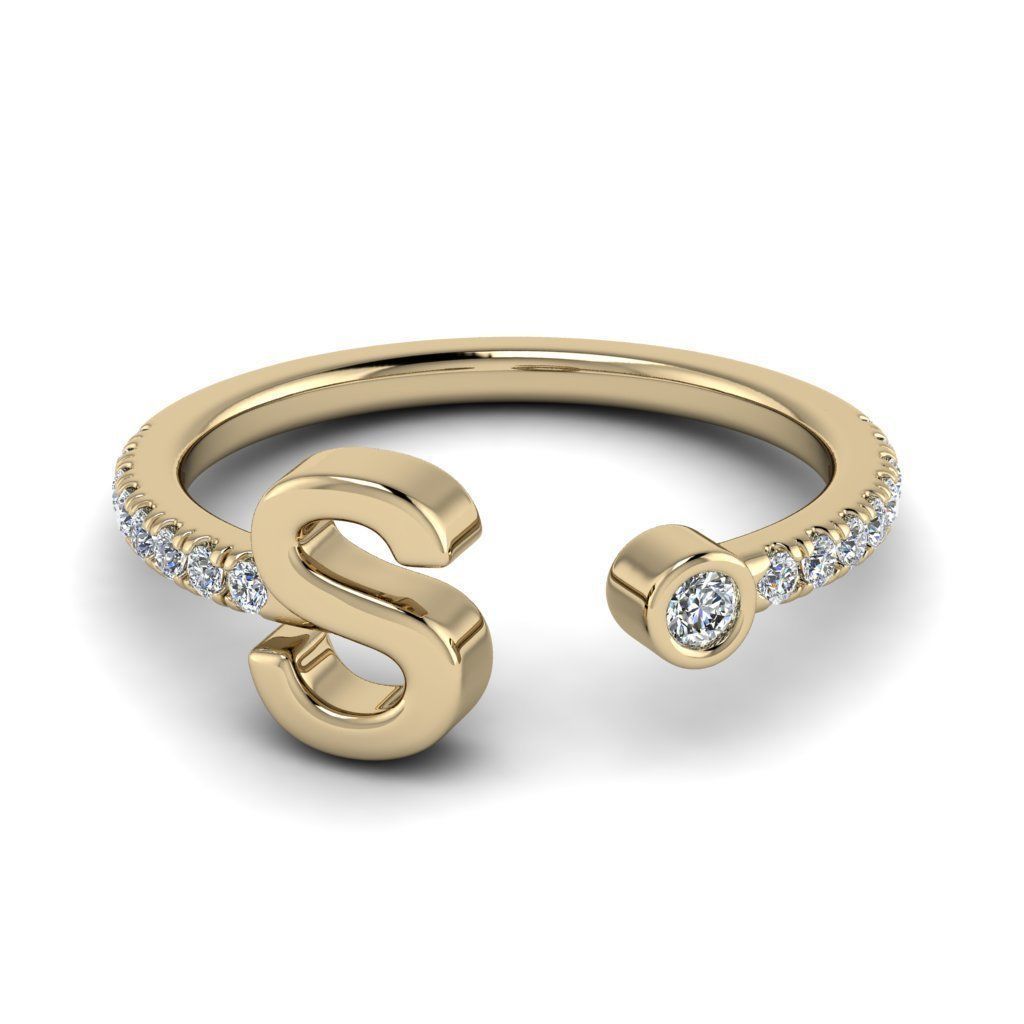 Jewelry alphabet ring S 3D print model_9