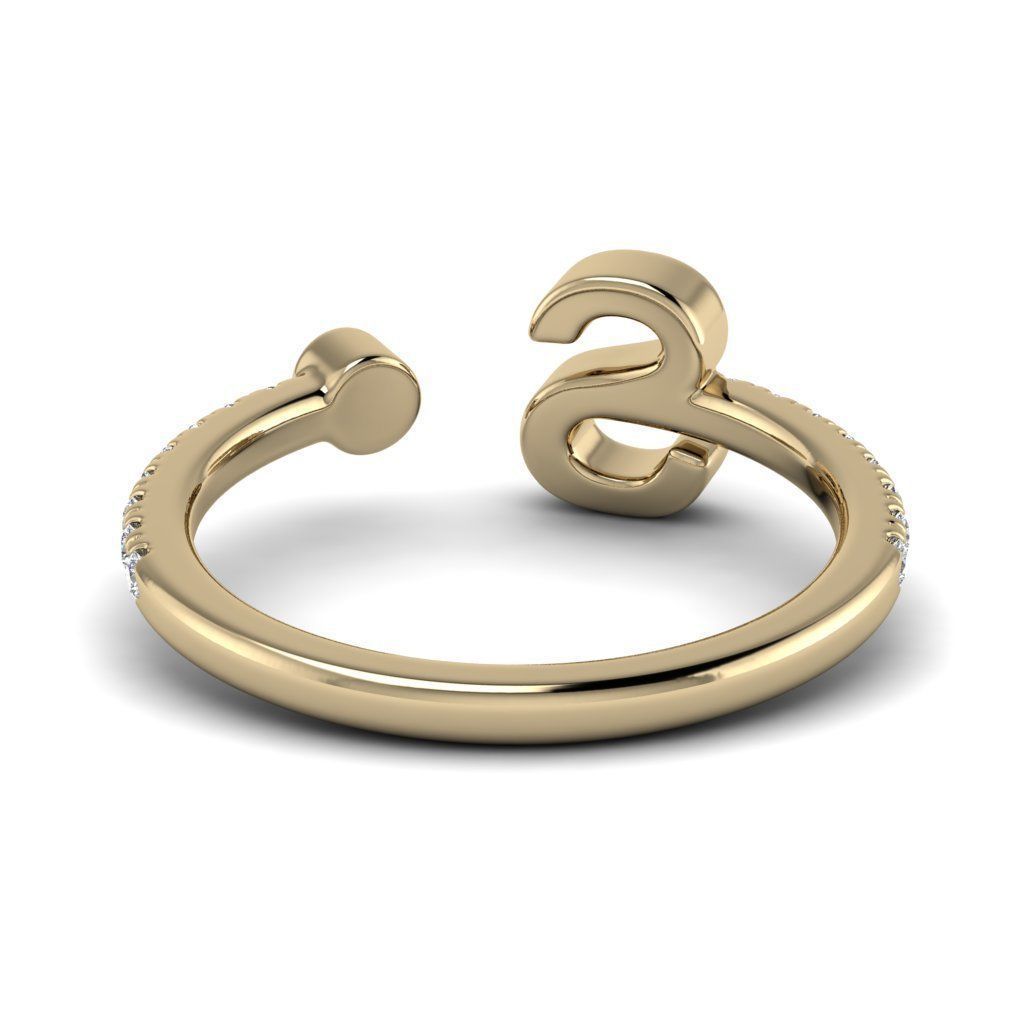 Jewelry alphabet ring S 3D print model_8