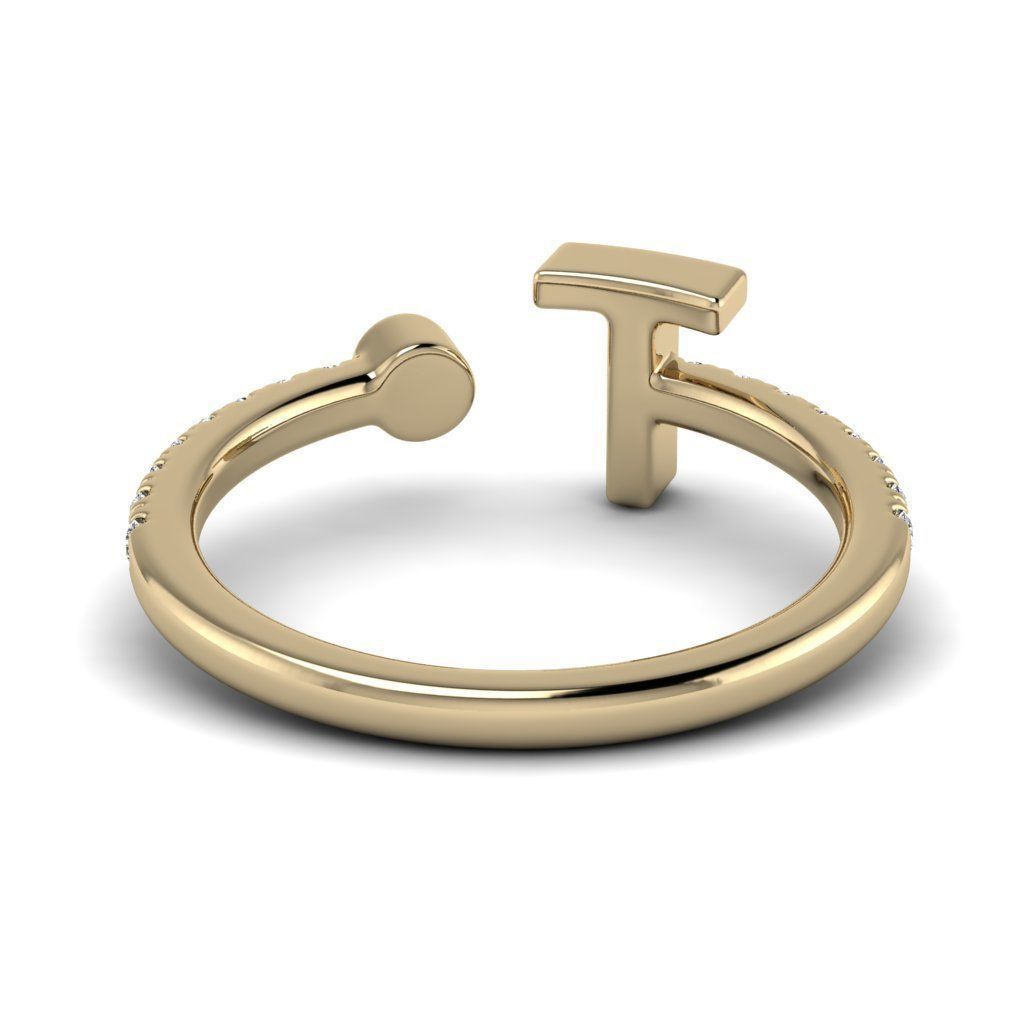 Jewelry alphabet ring T 3D print model_29