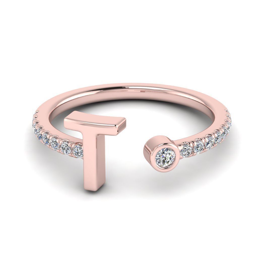 Jewelry alphabet ring T 3D print model_15