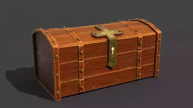 3D  LOW POLY  STYLIZED CRUSADER CHEST MODELLING 
