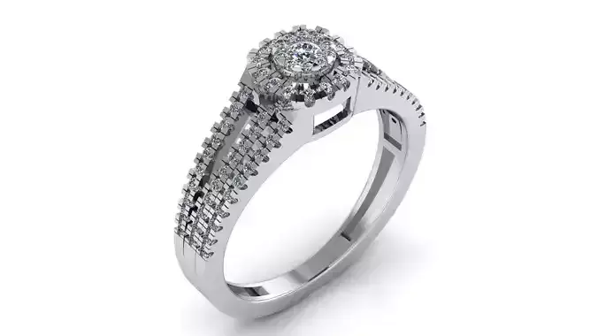 Jewelry Diamond Ring 3D Print Model 