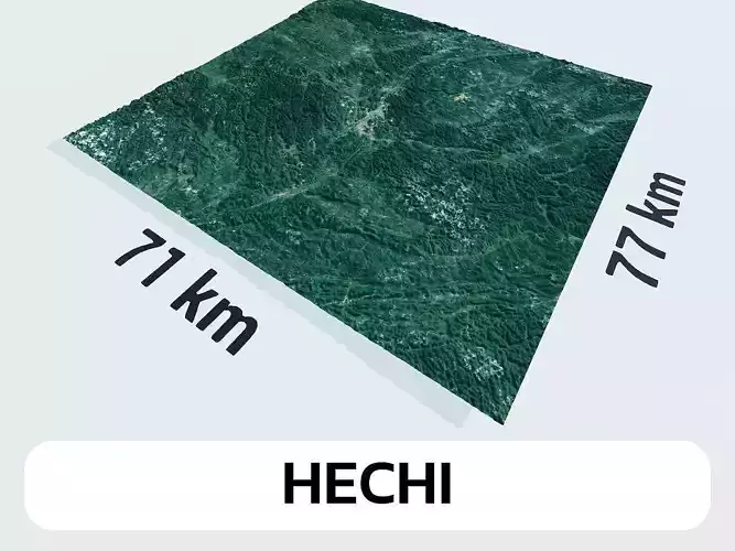 Hechi China City Landscape 3D Model